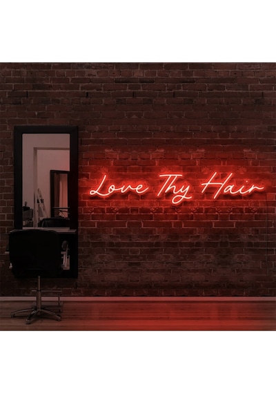 Love Thy Hair Yazılı Neon Tabela Kırmızı