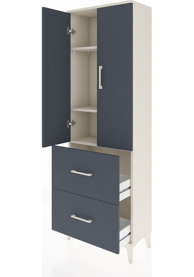 Arges Dolap 3 Raflı 2 Çekmeceli 2 Kapaklı 60x30x182 Aytaşı-an... Aytaşı