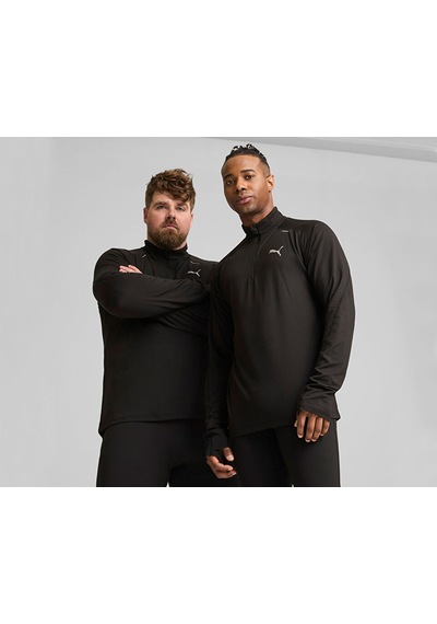 Puma Run Cloudspun 1/4 Zip Erkek Uzun Kollu Koşu Tişörtü 52578101 Siyah 52578101 Siyah