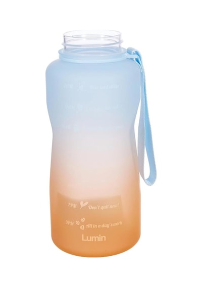 Lumin Flask Su Matarası 1,5 Litre Motivasyon Matarası Bpa Free Su Şişesi Suluk Water Bottle Mavi - Turuncu