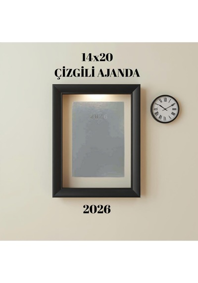 2026 Ajanda 14x20 Çizgili Gri Gri