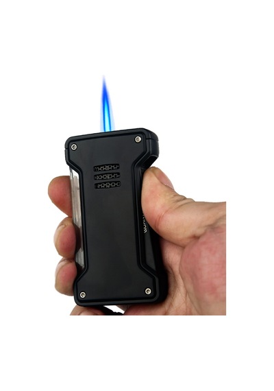 Quantoro Tek Torch Pürmüz Siyah Metal Puro Çakmağı - Trz1022