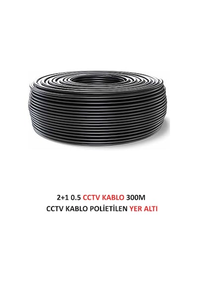 Fury 2+1 0.5mm Polietilen Yer Altı Cctv Kablo Güvenlik Kamera Kablosu 300m