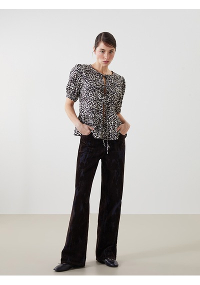 Lcw Jeans Kahverengi Straight Fit Batik Desenli Kadın Jean Pantolon