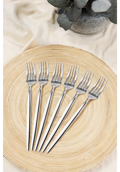Kitchen Life Paris 6'lı Paslanmaz Çelik Tatlı Çatalı - 18/10 Stainless Steel Gümüş
