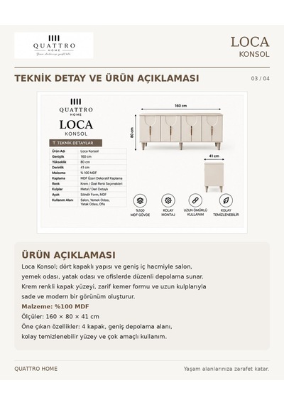 Loca Konsol Dolaplı Beyaz