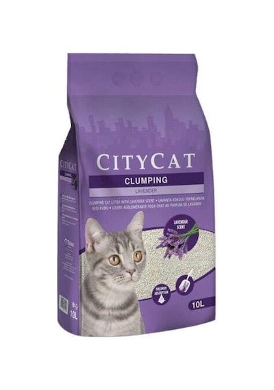 City Cat Lavanta Kokulu İnce Topaklaşan Bentonit Kedi Kumu 10 L