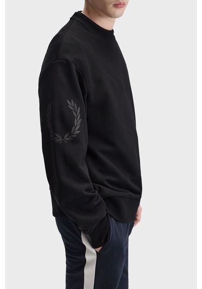 Fred Perry %100 Pamuk Regular Fit Bisiklet Yaka Sweat Erkek Sweat M3622 102 Siyah