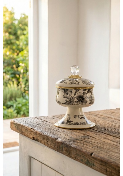 Acar Scottish Garden Emaye Ayaklı Şekerlik 14 Cm Çok Renkli