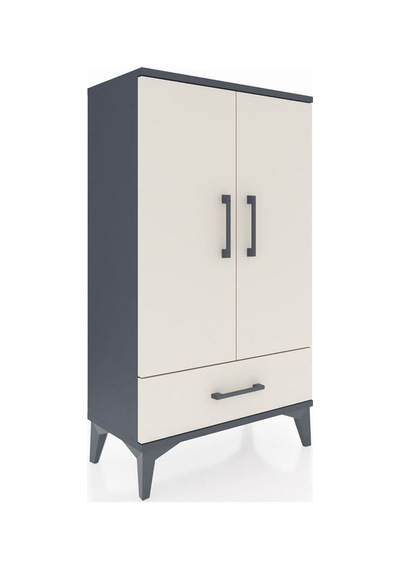 Arges Komodin 3 Raflı Tek Çekmeceli 2 Kapaklı 60x30x106 Antra... Antrasit