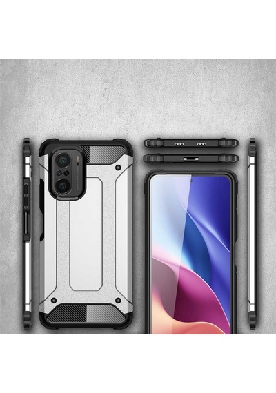 Noktaks - Xiaomi Uyumlu Xiaomi Mi 11i - Kılıf Çift Katman Zırh Tank Crash Military Kapak - Mavi