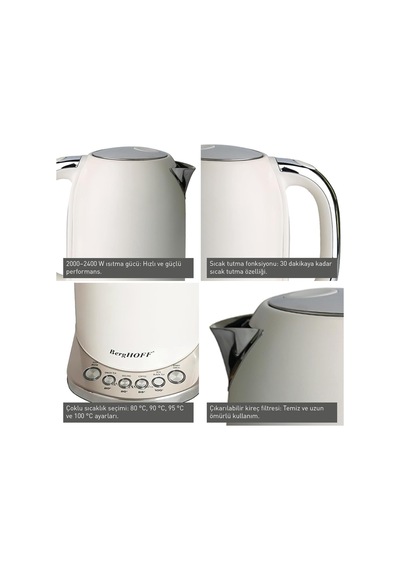 Berghoff Gem Concept 1, 7 L Su Isıtıcı 2400 W, Çoklu Otomatik S
