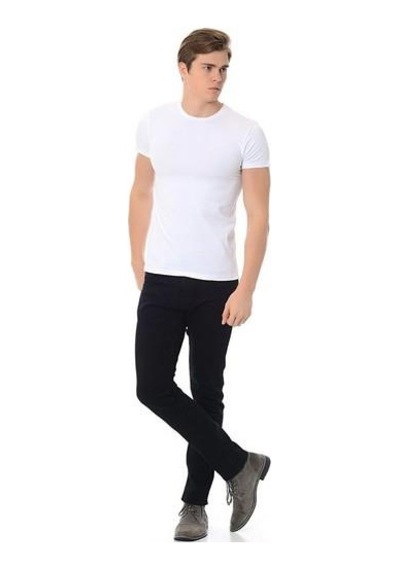 Mavi Stretch Tişört-beyaz Beyaz