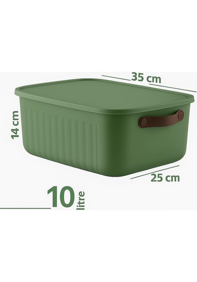 2'li Kapaklı Saklama Kutusu Seti 10 Litre Taşınabilir Kulplu, Dolap İçi Düzenleyici, Çok Amaçlı Organizer Diğer
