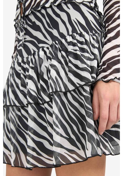 Defacto Coool Zebra Desenli Normal Bel Tül Mini Etek G3389ax25aubk81 Siyah