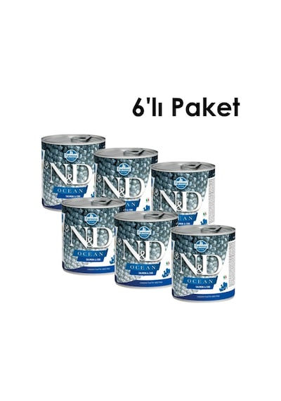 N&D Ocean Tahılsız Somon ve Morina Balıklı Konserve Yetişkin Köpek Maması 6 x 285 G