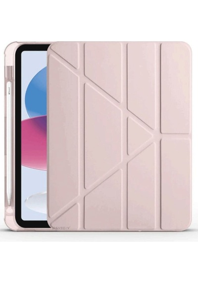 Apple Uyumlu iPad 2022 10.9 10.nesil Kılıf Kalemlikli Mars Tablet Kılıfı - Rose Gold
