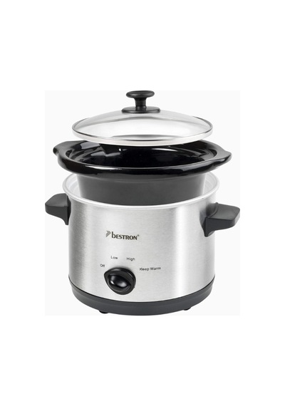 Bestron 1.5 L Slow Cooker Kompakt 2 Kişilik Yavaş Pişirici 120w Silver Elektrikli Tencere/tavalar Gümüş