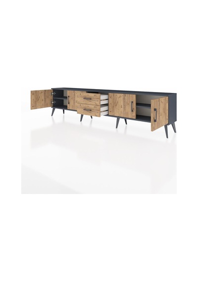 Arges Tv Ünitesi 2 Raflı 2 Çekmeceli 4 Kapaklı 220x30x51 Antrasit-çam Atlas Çam/atlas Çam - Antrasıt Arges Tv Ünitesi 2 Raflı 2 Çekmeceli 4 Kapaklı 220x30x51 Antrasit-çam Atlas Çam/atlas Çam - Antrasıt