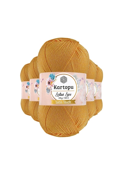 5 Adet Lotus Lux Bikini Büstiyer Bluz Simli Örgü İpi K318 Koyu Sarı Çok Renkli