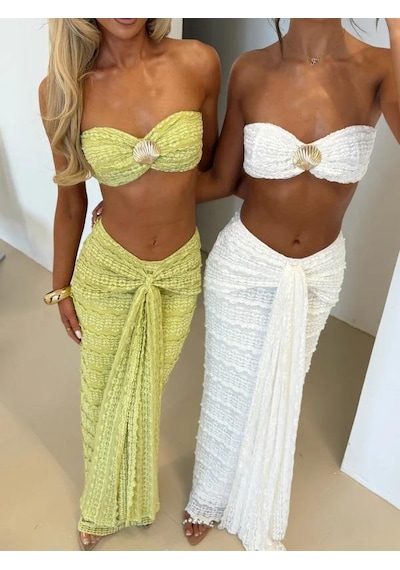 Pink Life Yeşil Sydney Seashell Lace Etekli İkili Taklım Yeşil