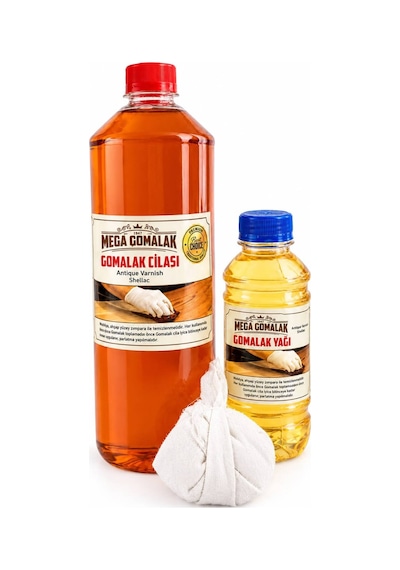 Şeffaf Gomalak 1 Litre + 250ml Cila Yağı + Sürme Topu Hediyeli