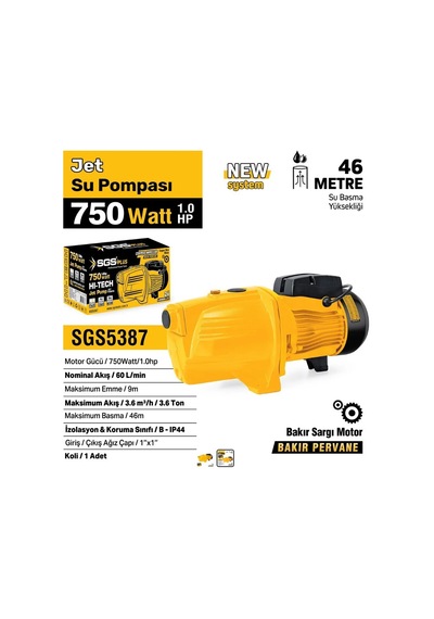 Sgs Jet Su Pompası 750 Watt 1.0 Hp Sgs5387