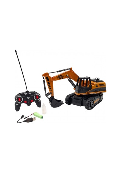1/20 Uzaktan Kumandalı Ekskavatör Şarjlı Işıklı Duman Çıkaran İş Makinesi Paletli Excavator