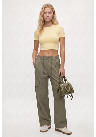 Ritnice Kadın New Serra %100 Pamuk Tereyağ Sarısı Crop Top Sarı