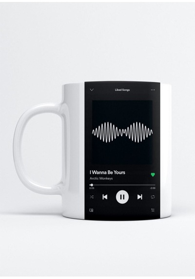 Arctic Monkeys I Wanna Be Yours Spotify Baskılı Porselen Kupa Bardak Beyaz