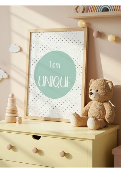 I Am Unique Dijital Baskı Poster Yeşil Çerçevesiz