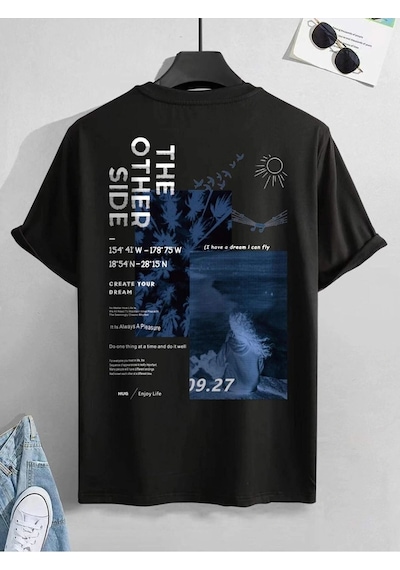 Startmore Sırt Baskılı Oversize Salaş Unisex-t-shirt Siyah