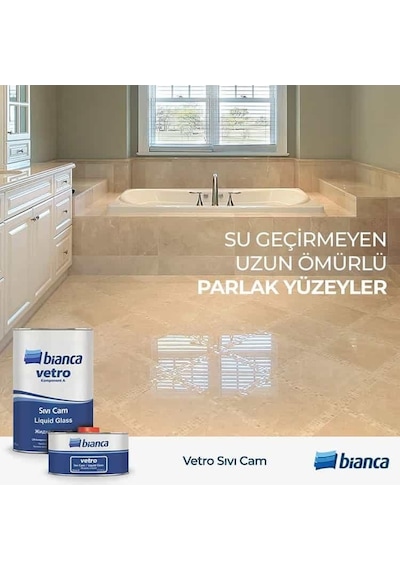 Bianca Vetro Sıvı Cam Liquid Glass Şeffaf Parlak Su İzolasyonu 1 Kg