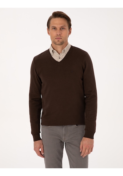 Pierre Cardin Erkek Kahverengi Kazak /triko 50314190-vr029 Kahverengi
