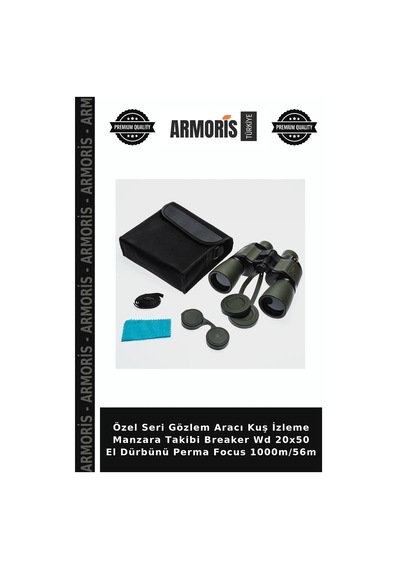 Özel Seri Gözlem Aracı Kuş İzleme Manzara Takibi Breaker Wd 20x50 El Dürbünü Perma Focus 1000m/56m Çok Renkli