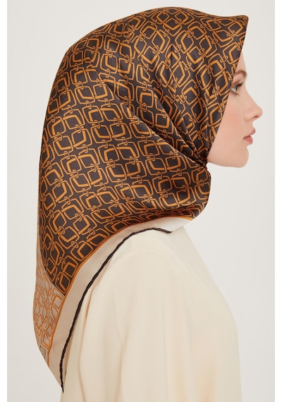 Armine İpek Eşarp 2025 Kış - 9248-85 Twill - Taş Gold
