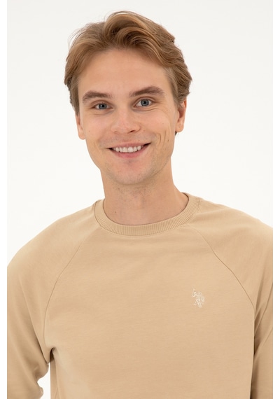 U.S. Polo Assn. Erkek Regular Fit Bisiklet Yaka Kum İnce Basic Sweatshirt 50313752-VR085 U.S. Polo Assn. Erkek Regular Fit Bisiklet Yaka Kum İnce Basic Sweatshirt 50313752-VR085