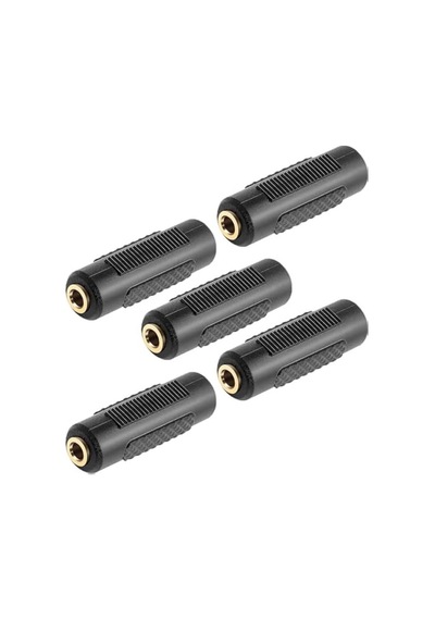 5 Adet - 3.5mm Stereo Dişi / Dişi Aux Kulaklık Mikrofon Ses Uzatma Adaptörü - Altın Uçlu