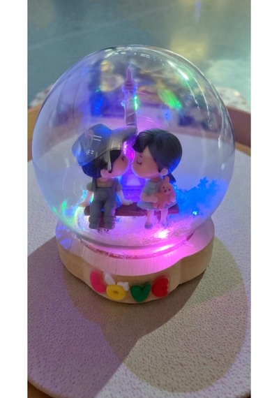 Sevgililer Gününe Özel Love Yazılı Led Işıklı Cam Fanus Süs Hediyelik Ürün Boyut:12cm