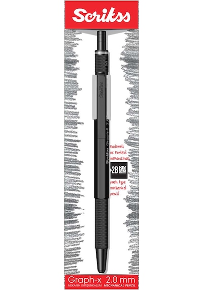 Scrikss Graph-x 2b 2.0 Siyah Gizli Uç Mekanik Kurşun Kalem