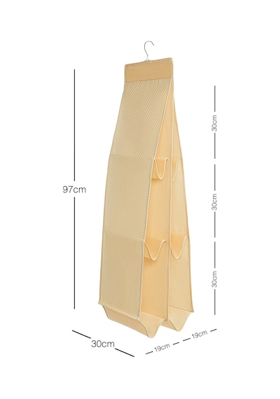 Ocean Home Textile Bölmeli Bej Balıksırtı Çanta Düzenleyici 30 x 97 cm