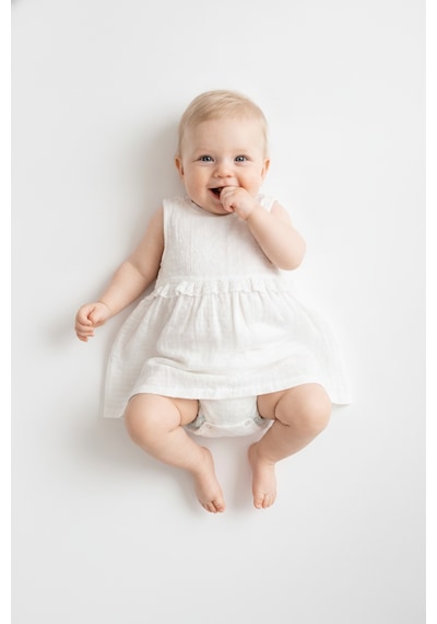 Tiffany Baby & Kids Müslin Newborn Pure Tasarımlı Elbise ekru