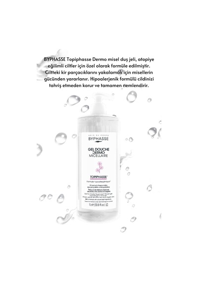 Byphasse Dermo Micellar Topiphasse Atopik Hassas Ve Çok Kuru Ciltler İçin Misel Duş Jeli 1 L