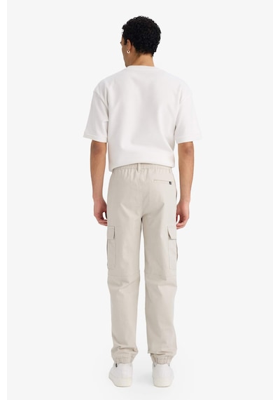 Defacto Regular Jogger Kargo Cepli Gabardin Pantolon C9163AX25SP Bej
