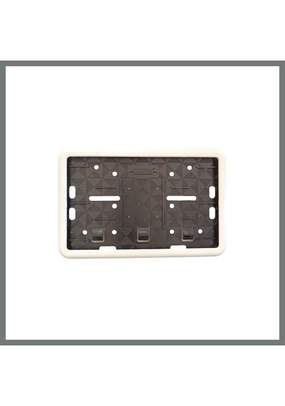 Bezos Çerçeveli Motor Plakalık Plaka Altlığı Beyaz 17x26 Cm Mmbz