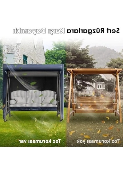 Su Geçirmez Bahçe Salıncak Koruma Kılıfı, 210x125x170 Cm Abanoz - Beyaz Su Geçirmez Bahçe Salıncak Koruma Kılıfı, 210x125x170 Cm Abanoz - Beyaz