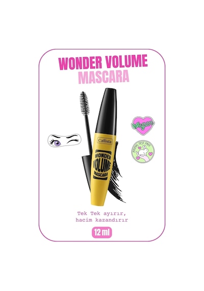Callista Wonder Volume Hacim Ve Kıvırma Etkili Maskara - Siyah