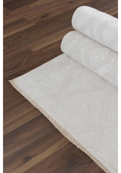 Rodney Vl Yıkanabilir Kaydırmaz Çift Taraf Pamuk Dokuma Beyaz Rix Premium Kalite Kilim Beyaz2