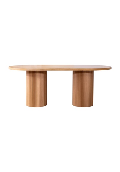 Soleil İskandinav Oval Natural Ahşap Bohem Masa 80x170 Natural Ayak - Natural Üst