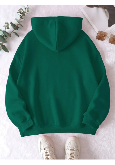 Startmore Haki Unisex Erkek/kadın Bb Renkli Özel Baskılı Oversize Kapüşonlu